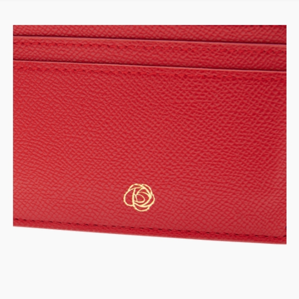 Summer & Rose Red Card Holder with Gold Emblem